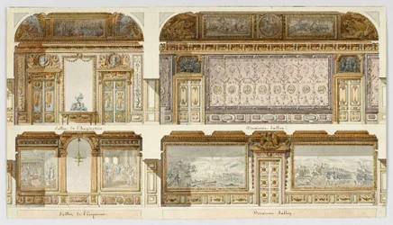Entwurf für die Dekoration der Appartements des Kaisers und der Kaiserin im Schloss Versailles