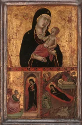 Madonna mit Kind mit der Verkündigung und der Geburt Christi, ca. 1310-15