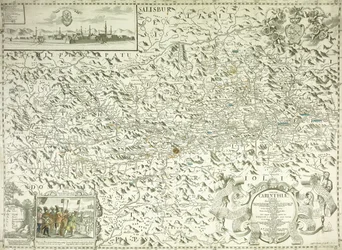 Eine Karte von Österreich und der Tschechoslowakei, 1718
