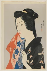 Frau mit Handtuch, Taisho-Ära, Oktober 1920