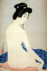 Frau nach dem Bad, veröffentlicht von Shosaburo Watanabe, 1920