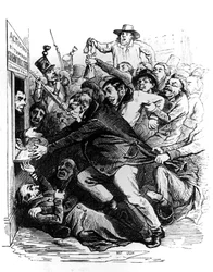 Die Aktionäre, Gravur nach einer Zeichnung von Jean Ignace Isidore alias JJ Grandville