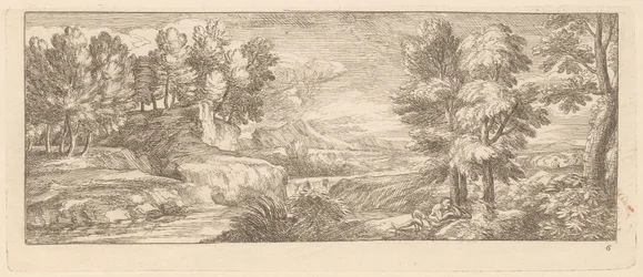Flusslandschaft mit ruhenden Figuren