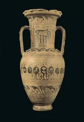Attische Amphore, Spät-Geometrische II B Periode (720-700 v. Chr.)