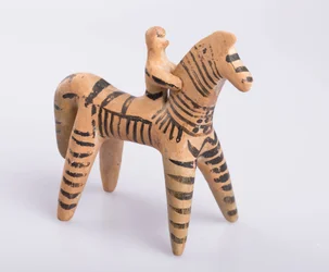 Pferd und Reiter, wahrscheinlich aus Böotien, griechisch, archaische Periode, ca. 550 v. Chr.