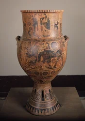 Krater, der die Abreise des Herkules darstellt, aus Aptera auf Kreta, ca. 610 v. Chr.