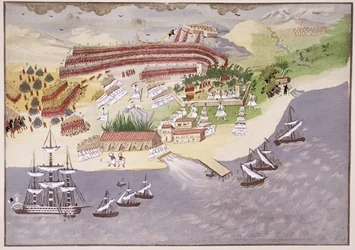 Schlacht von Nauplia, Tafel 14 aus Bildliche Geschichte des griechischen Unabhängigkeitskrieges von General Makryjannis