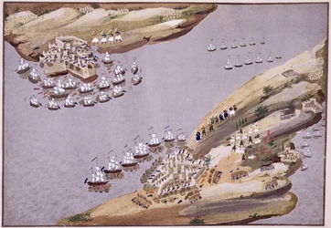 Schlachten um die Inseln Kreta und Samos, Tafel 23 aus Bildliche Geschichte des griechischen Unabhängigkeitskrieges von General Makryjannis