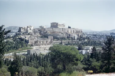 Westansicht der Akropolis, erbaut ca. 600 v. Chr. - 450 v. Chr.