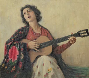 Frau mit Gitarre
