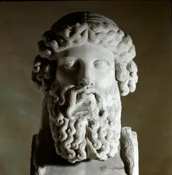 Büste des griechischen Philosophen Platon (428-348 v. Chr.) Marmorskulptur, Rom, Musei Capitolini