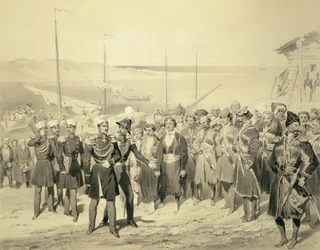 Landung eines Militärführers in Redout-Kale am Schwarzen Meer, Tafel 5 aus einem Buch über den Kaukasus