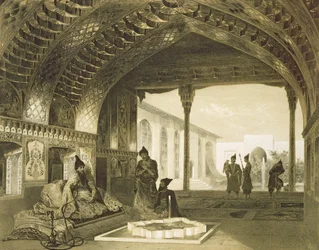 Der Spiegelsaal im Palast des Sardar von Jerewan, Armenien, Tafel 17 aus einem Buch über den Kaukasus, graviert von Charles Claude Bachelier und Celestin Francois Nanteuil (1813-73), veröffentlicht von Alfred