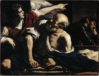 Der heilige Petrus wird von einem Engel befreit - Öl auf Leinwand, ca. 1622