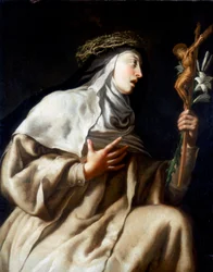 Die heilige Teresa von Ávila vor dem Kreuz, um 1621-1663