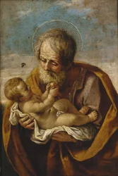 Joseph und das Christkind in seinen Armen