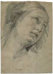 Der Kopf einer jungen Frau, die nach oben schaut, ca. 1609
