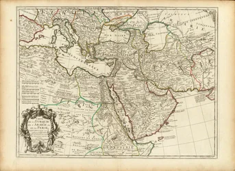 Karte des Osmanischen und Persischen Reiches von Guillaume Delisle, 1701 (beschnitten)