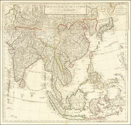 1705 Karte - Karte von Indien und China