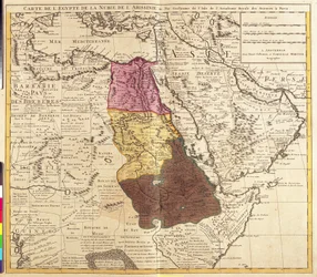 Karte von Ägypten, Nubien (Sudan) und Abessinien (Äthiopien) (Radierung)