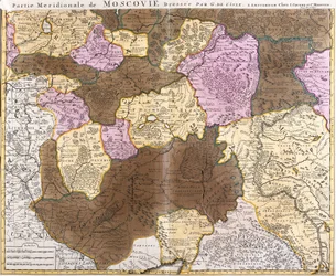 Karte des südlichen Teils des Großfürstentums Moskau (Russland)