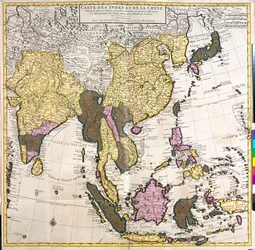 Pakistan, Indien, Nepal, Bhutan, Bangladesch, Sri Lanka, Ostchina, Nordkorea, Südkorea, Japan, Burma, Thailand, Laos, Vietnam, Kambodscha, Indonesien, Philippinen, Malaysia