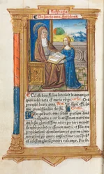 Gedrucktes Stundenbuch (Gebrauch von Rom): fol. 108v, St. Anna und die Jungfrau Maria
