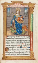 Gedrucktes Stundenbuch (Gebrauch von Rom): fol. 110r, St. Margareta
