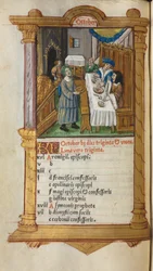 Gedrucktes Stundenbuch (Gebrauch von Rom): fol. 11v, Oktober Kalenderseite