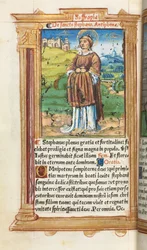Gedrucktes Stundenbuch Gebrauch von Rom: fol. 100v, St. Stephan, 1510