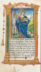 Gedrucktes Stundenbuch Gebrauch von Rom: fol. 110v, St. Barbara, 1510