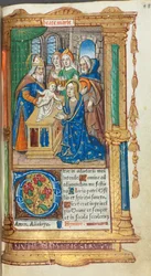Gedrucktes Stundenbuch Gebrauch von Rom: fol. 40r, Darstellung im Tempel, 1510