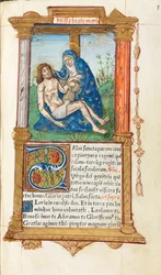 Gedrucktes Stundenbuch Gebrauch von Rom: fol. 53r, Pieta