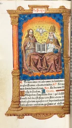 Gedrucktes Stundenbuch Gebrauch von Rom: fol. 94v, Die Dreifaltigkeit, 1510
