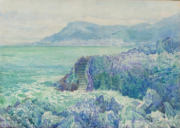Felsen an einem Strand an der Côte d