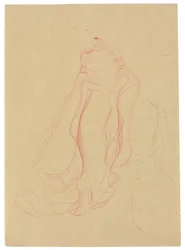 Kostümstudie mit zusammengelegten Händen, Wiederholung der rechten Seite, ca. 1903-04