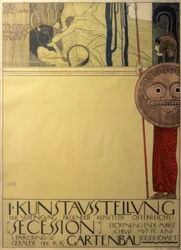Plakat für die I. Ausstellung der Secession (zensiert)