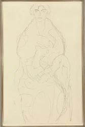 Sitzende Frau von vorne, ca. 1917-18
