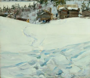 Bergbauernhof in Winterlandschaft