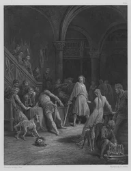 Geraint tötet Earl Doorm, Illustration aus Tennysons 