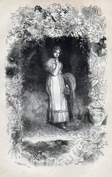 Porträt von Fantine verliebt in Tholomyes - Illustration von Gustave Brion (1824-1877) für „Die Elenden - Erster Teil: Fantine“ von Victor Hugo (1802-1885) 1862