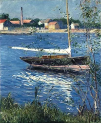 Bateau au mouillage sur la Seine à Argenteuil