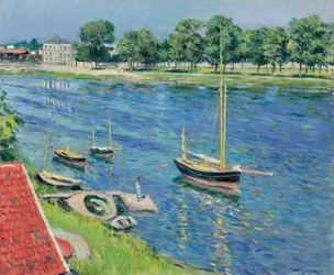 Die Seine bei Argenteuil, Boote vor Anker