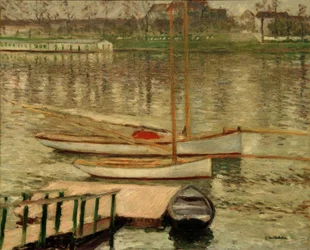 Segelboote vor Anker auf der Seine