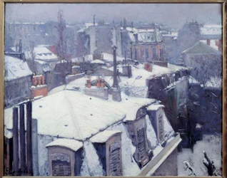 Ansicht der Dächer (Schneeeffekt) in Paris