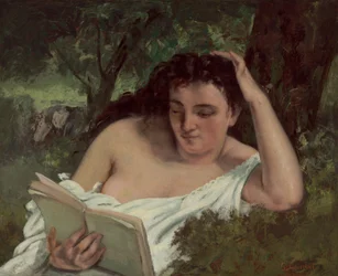 Eine junge Frau beim Lesen, ca. 1866-1868