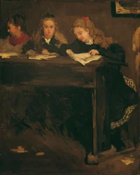 Drei Schulmädchen, 1860