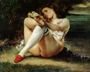 Frau in weißen Strümpfen, ca. 1861