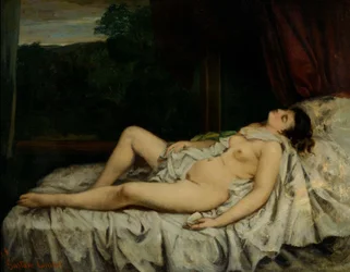 Schlafende nackte Frau