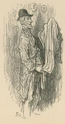 Ein Mann hält Stoff